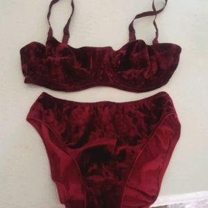 Victoria's Secret crushed velvet bra and panties